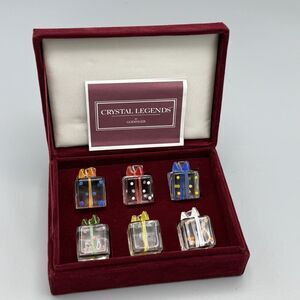 Crystal Legends by Godinger 6 Place Holders Velvet Storage Gift Box Entertaining